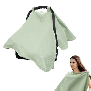 2 In1 Breathable Baby Car Seat Cover for Outdoor Use Soft Cotton Nursing Cover Breastfeeding Scarf for Infant Stroller Feeding Privacy