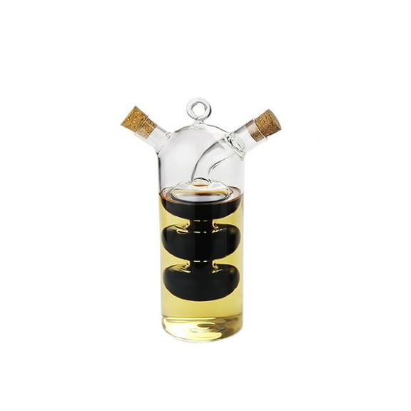2 In1 Oil Dispenser Vinegar Bottle Set Glass Olives & Vinegar Dispenser Double Layer Bottle Vinegar Glass Bottle For Home Kitchens/Restaurants/Outdoor Picnics