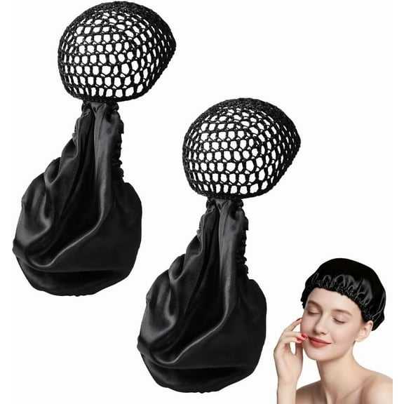 2 In1 Wrap Cap Bonnet Reversible Adjustable Tie Band,Bonnet Hair Wrap Cap for Silk Press,Double Layered Nettie Band for Curly