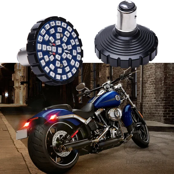 2-Inch 1157 Red Turn Signal LED Running Light Kit Front or Rear Compatible With Motorcycles Harley Davidson