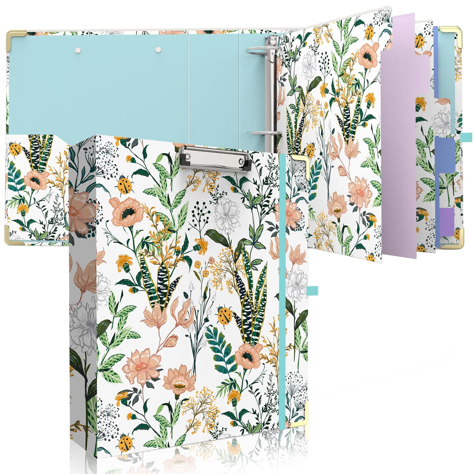 2 Inch 3 Ring Binder, Round Ring Binder with 6 Tab Dividers, 2 Interior ...