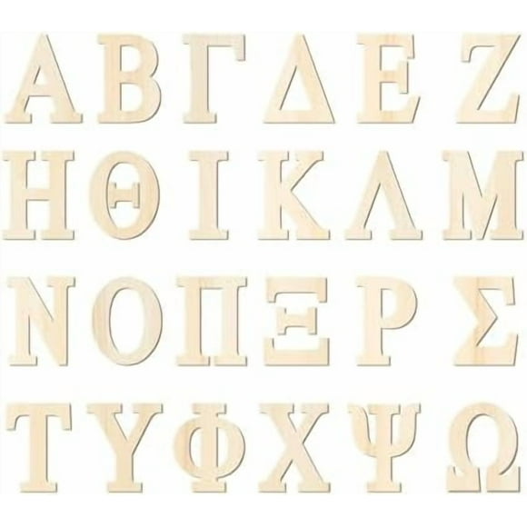 2 Inch 328 Pieces Wooden Greek Letters Bold Font Unfinished Wood Greek Alphabets for Small Paddles Embellishment/Sorority/Fraternity/DIY Project/Learning/Wall Decor