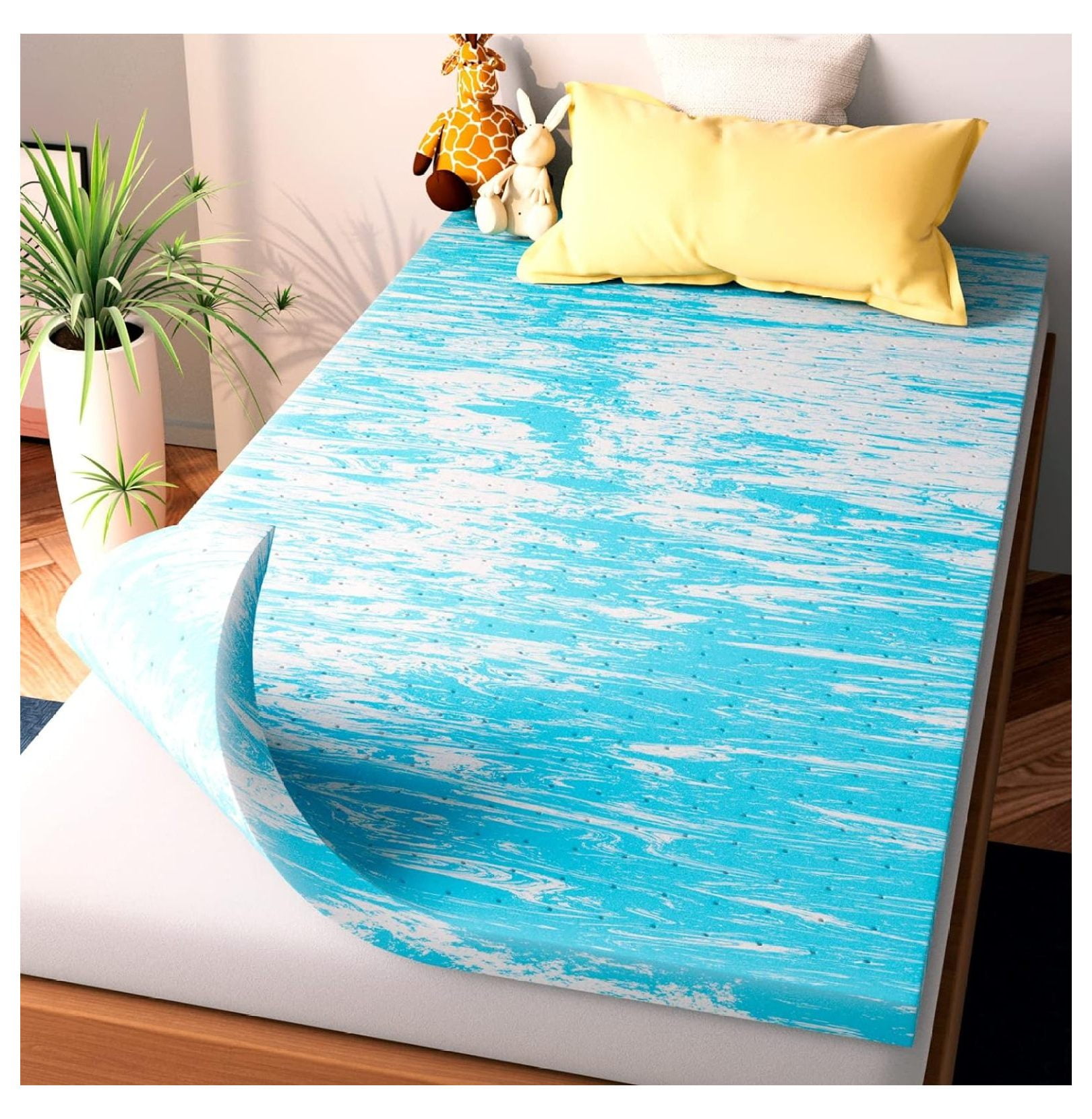 2 Inch (39"x75") Memory Foam Mattress Topper, Cooling Gel Infused Foam