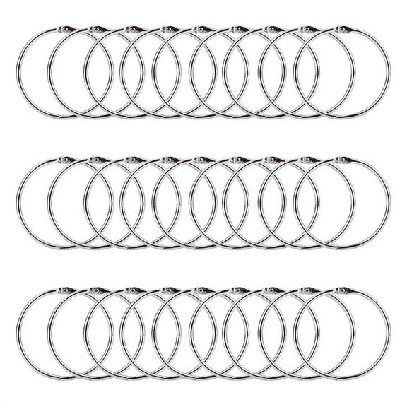 2 Inch 50 Pack Loose Leaf Binder Rings, Nickel Plated Steel Keychain Key Metal Rings