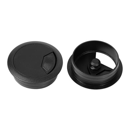 2 Inch / 50mm Black Desk Grommet, Wire Cord Cable Hole Cover, Office PC Table Desk Cable Grommet Cord Organizer, 2Pcs