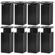 2 Inch / 5cm Adjustable Furniture Legs, Btowin VCF 8 Pcs Black Square Aluminum Alloy Furniture Support Feet, Adjustable Height 0-20mm Replacement Leg for Cabinet Table Sofa Cupboard