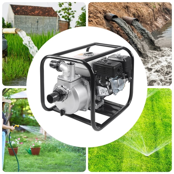 2" Inch 6.5HP Gas Water Semi Trash Pump Gas-Power Water Irrigation Transfer Pump