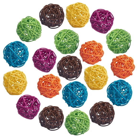 2 Inch 6 Colors Wicker Rattan Ball Orbs Vase Fillers for Craft Decorative Balls