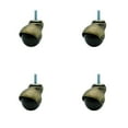 thumbnail image 1 of 2 Inch Antique Brass Hooded 3/8 Inch Threaded Stem Ball Casters Set of 4 SCC, 1 of 2
