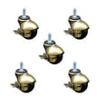 thumbnail image 1 of 2 Inch Antique Brass Hooded 3/8 Inch Threaded Stem Ball Casters with Brake Set 5, 1 of 2