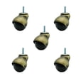 thumbnail image 1 of 2 Inch Antique Brass Hooded 5/16 Inch Threaded Stem Ball Caster Set of 5 SCC, 1 of 2