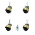 thumbnail image 1 of 2 Inch Antique Brass Hooded Grip Neck Ball Casters Set of 4 Service Caster, 1 of 2