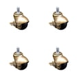 thumbnail image 1 of 2 Inch Antique Brass Hooded Grip Ring Ball Casters with Brakes Set of 4 SCC, 1 of 2