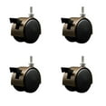 thumbnail image 1 of 2 Inch Antique Metal Hood Twin Caster Locking Nylon Wheel 1/4 Thread Stem Set 4, 1 of 2