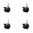 thumbnail image 1 of 2 Inch Antique Metal Hood Twin Caster Locking Nylon Wheel 3/8 Thread Stem Set 4, 1 of 2