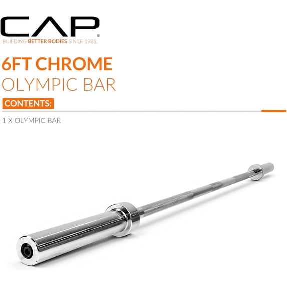 2-Inch Barbell - 6 ft Weightlifting Bar for Home Gym
