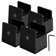 2 Inch Bed Risers with Adjustable Screw Clamp Heavy Duty Furniture Risers Set of 4 Furniture Leg Extenders for Bed Table Chair Sofa 50mm, Black