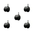 thumbnail image 1 of 2 Inch Black Floor Safe Twin Wheel Casters 3/8 Threaded Stem Set of 5 SCC, 1 of 2
