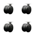 thumbnail image 1 of 2 Inch Black Floor Safe Twin Wheel Casters Top Plate Set of 4 Service Caster, 1 of 2