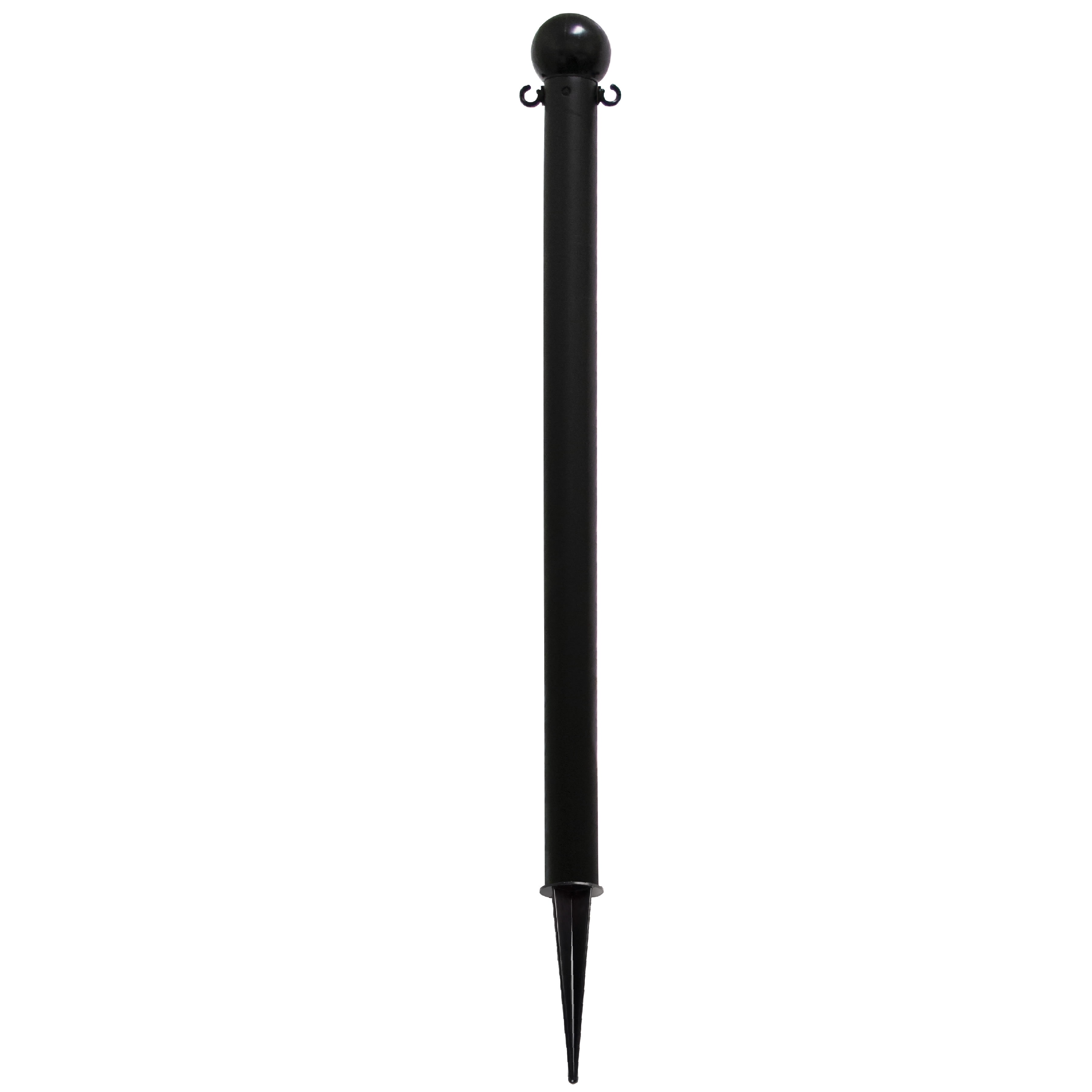 2 Inch Black Light Duty Ground Pole