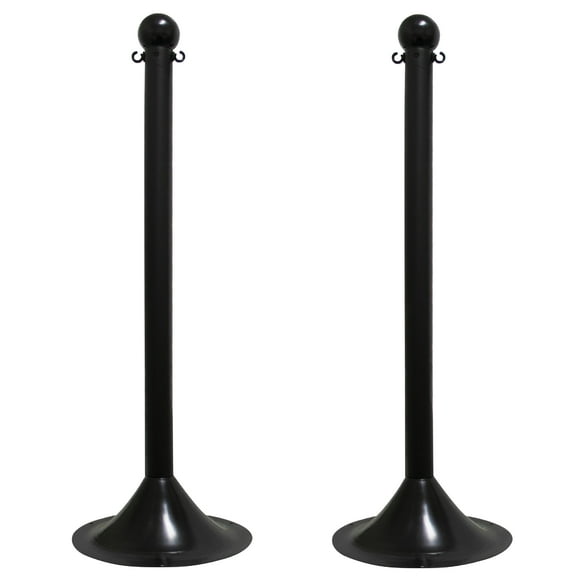 2 Inch Black Light Duty Stanchion (2 Pk)