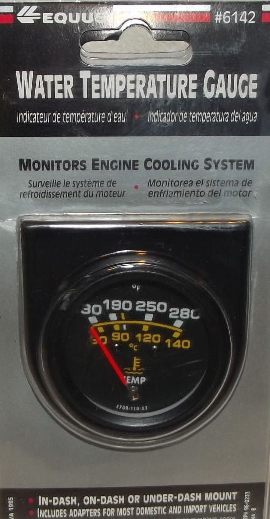 2 Inch Black Mechanical Water Temp Gauge