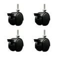 thumbnail image 1 of 2 Inch Black Metal Hood Twin Caster Locking Nylon Wheel 5/16 Thread Stem Set 4, 1 of 2