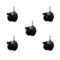 thumbnail image 1 of 2 Inch Black Metal Hood Twin Caster Locking Nylon Wheel 5/16 Thread Stem Set 5, 1 of 2