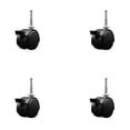 thumbnail image 1 of 2 Inch Black Metal Hood Twin Caster with Brake Nylon Wheels Grip Neck Stem Set 4, 1 of 2