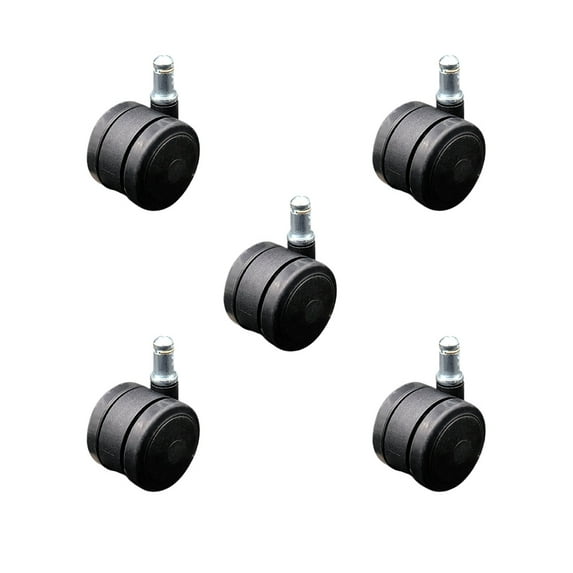 2 Inch Black Soft Wheel Grip Ring Office Chair Casters Set of 5