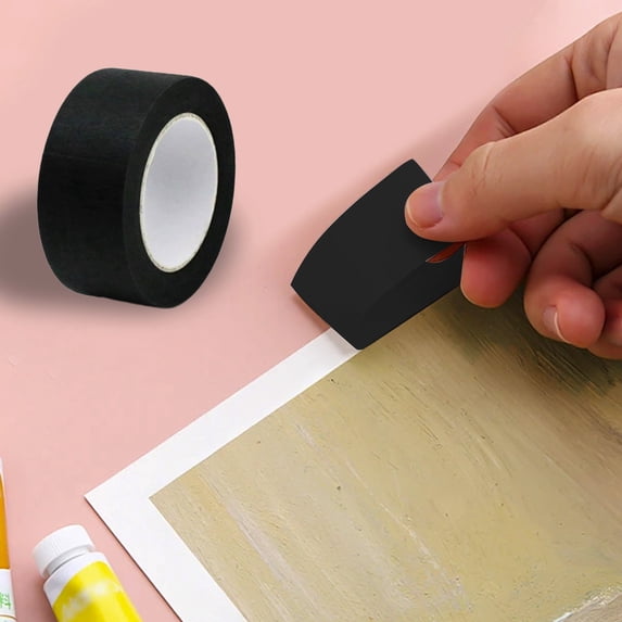 2 Inch Black Wide Masking Tape,Red Painters Tape for Home,Office,Stationery,DIY Art,Crafts,Labeling (0.4 Inch X 14 Yard)
