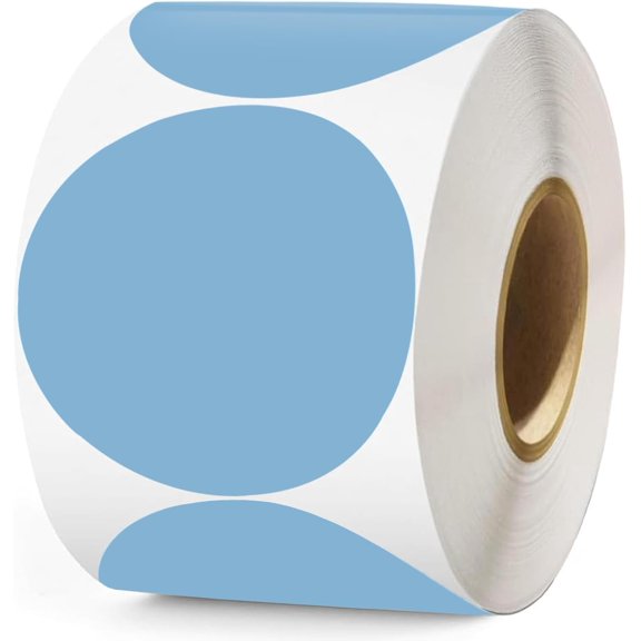 2 Inch Blue Circle Thermal Sticker Labels,1000pcs Self-Adhesive Round Direct Thermal Labels,Multi-Purpose Multifunctional Roll Thermal Stickers,for Barcodes,QR Code,DIY Logo Design,Name Tag