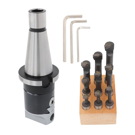 2 Inch Boring Head Tool Set, NMTB 40 Shank and 9Pcs 1/2 Inch C6 Boring Bar Set Milling Machines, Horizontal Milling Machines and Boring Machines