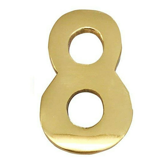 2-Inch Brass Mailbox Number 8 Self Adhesive Floating #8