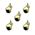 thumbnail image 1 of 2 Inch Bright Brass Hooded Grip Ring Ball Casters Set of 5 Service Caster, 1 of 2