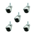 thumbnail image 1 of 2 Inch Bright Chrome Hooded 3/8 Inch Threaded Stem Ball Casters Set of 5 SCC, 1 of 2