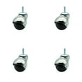 thumbnail image 1 of 2 Inch Bright Chrome Hooded 5/16 Inch Threaded Stem Ball Caster Set of 4 SCC, 1 of 2