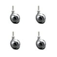 thumbnail image 1 of 2 Inch Bright Chrome Metal Ball Caster – 5/16 Inch Threaded Stem – Set of 4 –SCC, 1 of 2