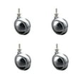 thumbnail image 1 of 2 Inch Bright Chrome Metal Ball Caster – 5/16 Inch Threaded Stem – Set of 4 –SCC, 1 of 2