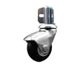 thumbnail image 1 of 2 Inch Bright Chrome Neoprene Rubber Caster – Corner Mount Bracket – SCC, 1 of 2