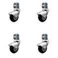 thumbnail image 1 of 2 Inch Bright Chrome Neoprene Rubber Casters–Corner Mount Brackets-Set of 4– SCC, 1 of 2