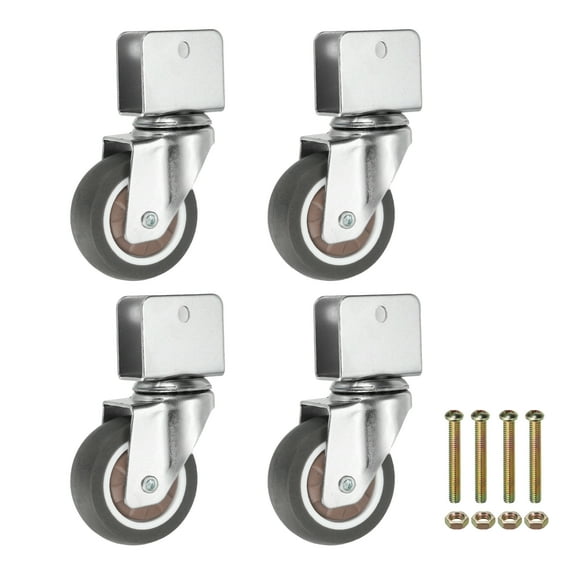 Uxcell Caster Wheels, Swivel Casters with U Bracket Opening Capacity Per Caster for Furniture Office Chairs Carts and Cabinets 2" with 0.6" U Bracket