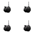 thumbnail image 1 of 2 Inch Chair Casters Nylon Twin Wheel with Brakes 5/16” Grip Neck Stem Set 4 SCC, 1 of 2