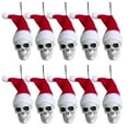 thumbnail image 1 of 2 Inch Christmas Skeleton Skull Ornaments with Santa Hats - 10 Pcs Spooky Holiday Decor for Xmas Tree, Halloween Party, and Festive Home Decoration, 1 of 8