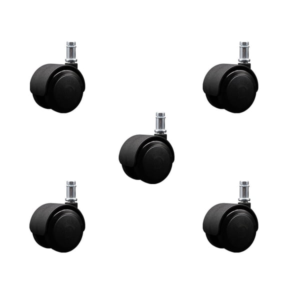 2 Inch Compression Urethane Twin Wheel Grip Ring Chair Casters Set 5 SCC
