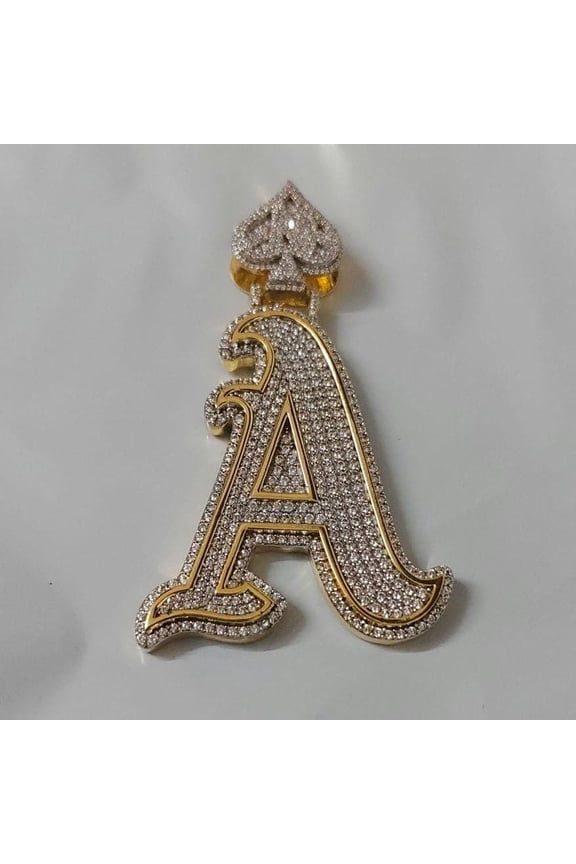 2-Inch Custom Moissanite Pendant | 3ctw Men's Letter "A" Pendant | Personalized Hip Hop Charm | Moissanite Jewelry | Perfect Birthday Gift