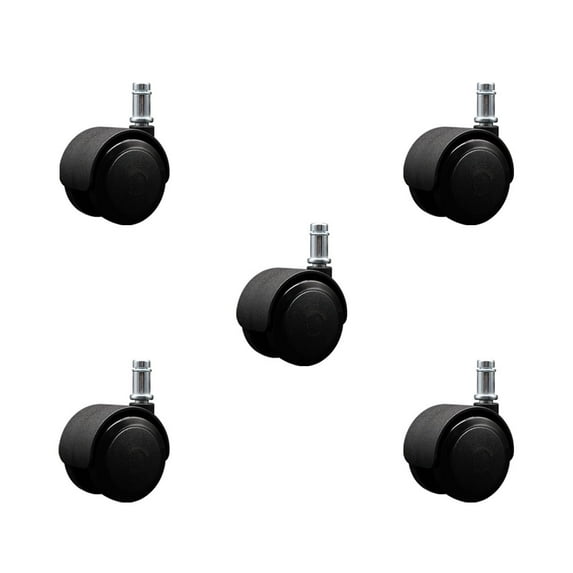 2 Inch Decompression Urethane Twin Wheel Grip Ring Chair Casters Set 5 SCC