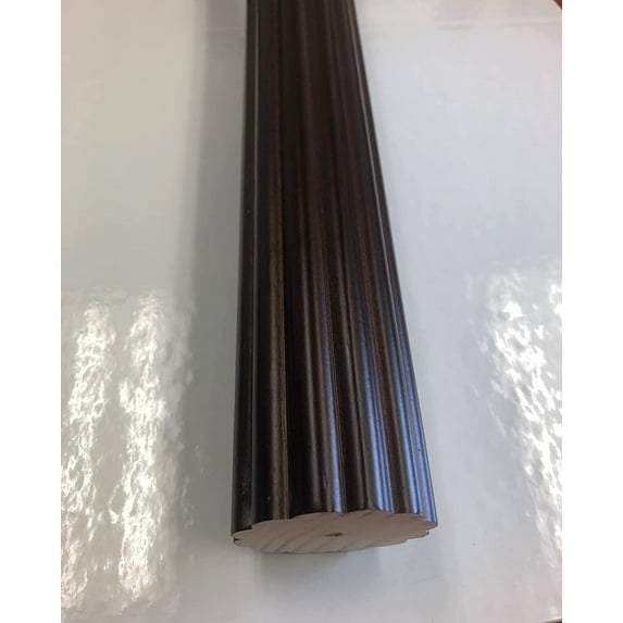 2 Inch Diameter Drapery Wood Fluted Curtain Rod 8 FT (Espresso)