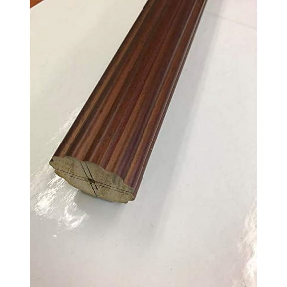 2 Inch Diameter Drapery Wood Fluted Curtain Rod 8 FT (Walnut)