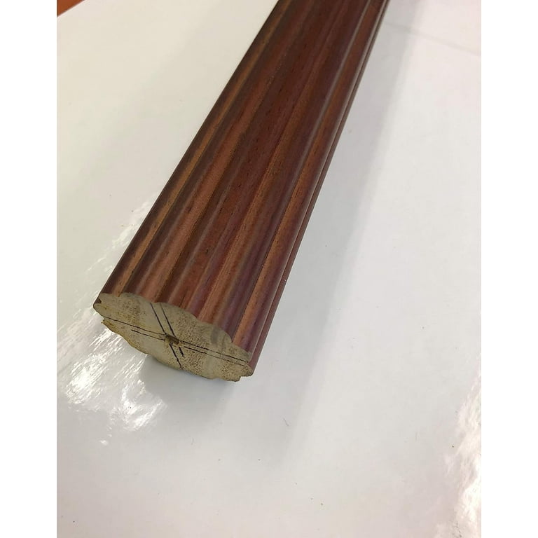 2 inch Diameter Drapery Wood Fluted Curtain Rod 8 ft (Walnut)